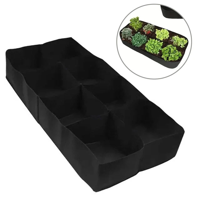 Gsycle Lot De 3 Sacs De Plantation En Tissu 23.5 X 23.5 X 25 Cm – Jardinières Respirantes Noires Avec Poignées – Idéal Potager Urbain & Balcon