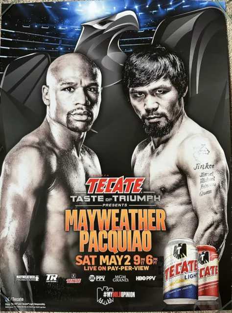 Floyd Money Mayweather vs. Manny Pac-Man Pacquiao Large Tecate Boxing Poster
