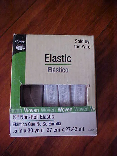 Dritz 9405W - 1/2" Woven Non-Roll Elastic .5in x 30yd White 1.27cm x 27.43m NOS