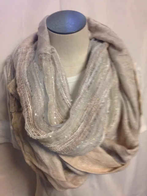 Collection XIIX Open Weave Loop Scarf  1482483 Ivory/Neutral  New w/ Tags