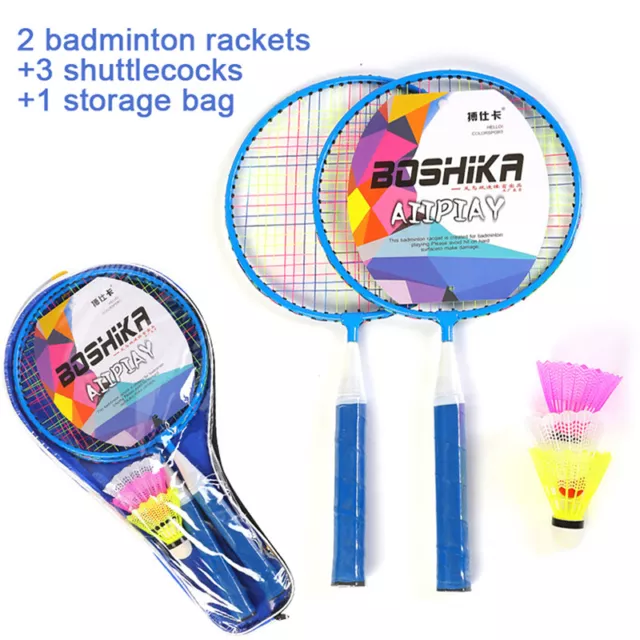 1 Pair Children Badminton Rackets Ball Set Sports Game Toy Kids Indoor Outdoo $d