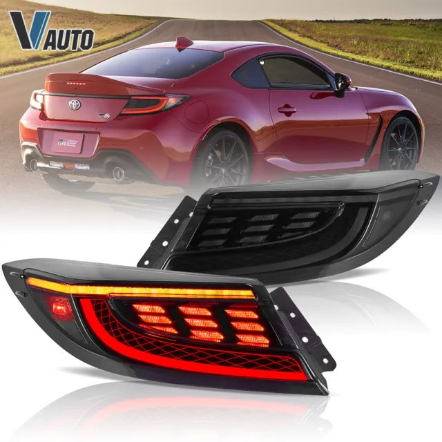 For 2022-2024 Toyota GR86 Subaru BRZ LED Smoked Tail Light Assembly Sequential