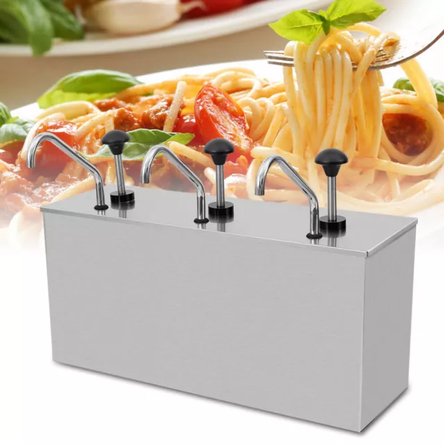 Edelstahl Pump Saucenspender Edelstahl Ketchup Spender Senf Behälter 3x4 Liter