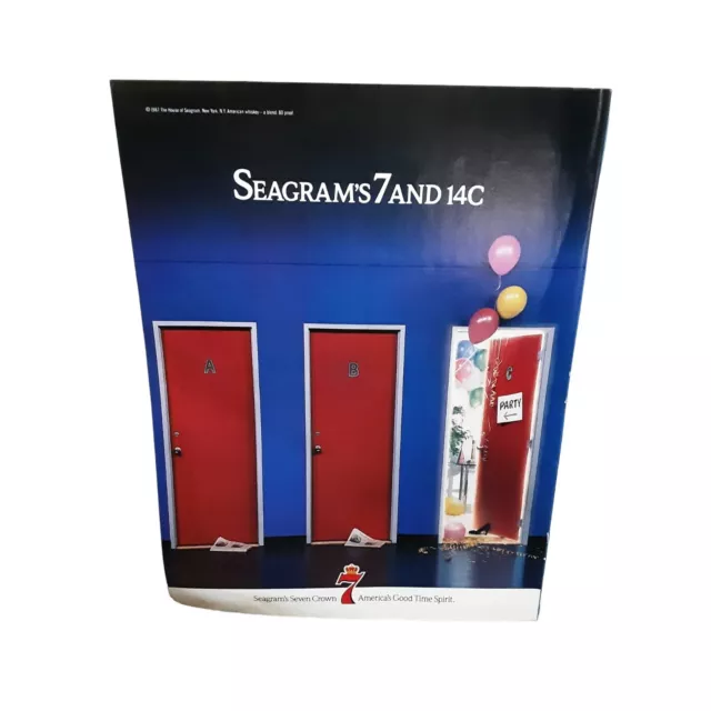 1988 Seagrams 7 Original Print Ad Vintage