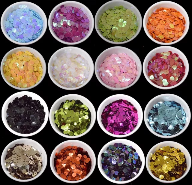 54 COLOURS - 600 Round 5MM Loose Sequins Flat Sewing Crafts Trim Costume 1307