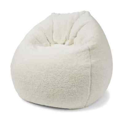 High Quality Faux Sherpa Soft Bean Bag White Beanbag Cover Skin 200L Capacity A
