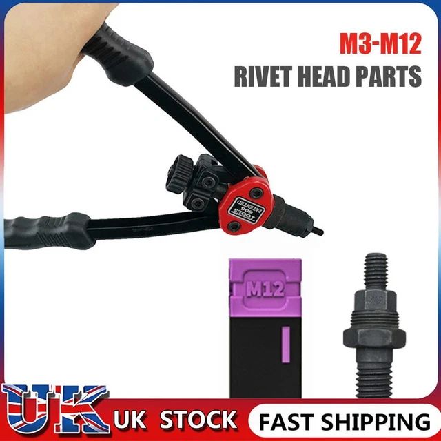 Rivets Nuts Insert Flat Head Threaded Nut for Hand Riveter Gun Tools ()