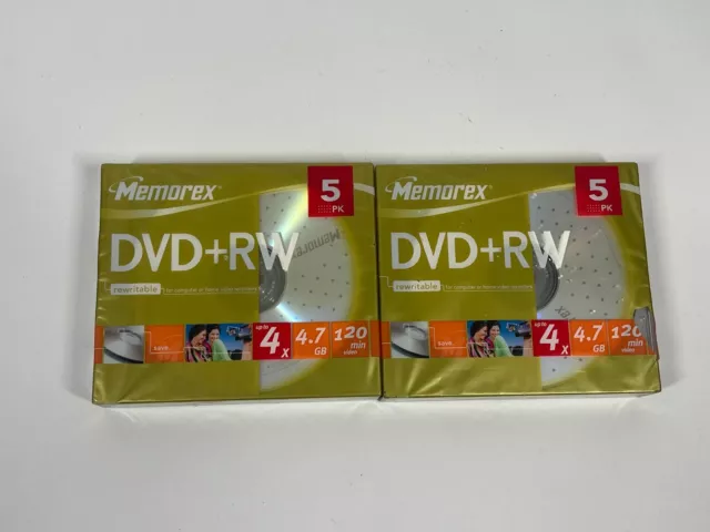 10 pk Memorex DVD-RW - New & Sealed - up to 4x - 4.7 GB - 120 Minutes Video