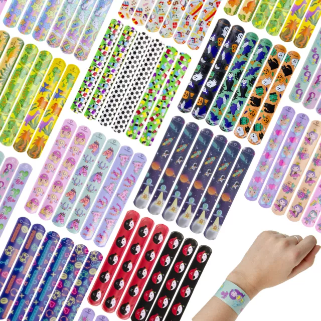 6 Slap Bracelets - Snap Flexible Pinata Toy Loot/Party Bag Fillers Childrens/Kid