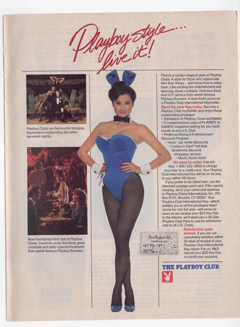 PUBLICITÉ VINTAGE ANNÉES 1980 magazine PLAYBOY style Playboy Club Live