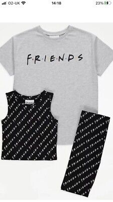 BNWT Girls Friends 3 piece Set T-Shirt, Vest & Cycling Shorts Age 5 - 6 Years