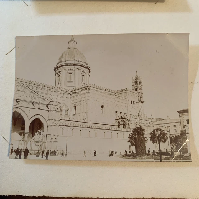 PALERMO albumina 1890-1900 - Animata foto D’epoca Cm 8 X 5,50