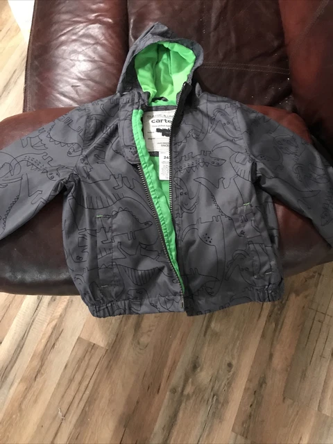 Carters Windbreaker Baby Toddler Boys Size 24 months gray and green Dinosaur