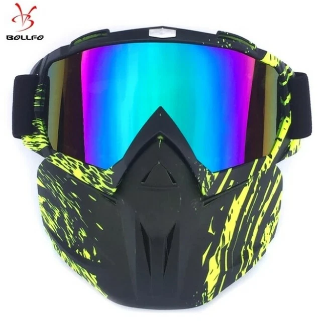 Masque De Ski / Snowboard / Motocross Avec Cache-nez - Multicolore Thermique - Neuf