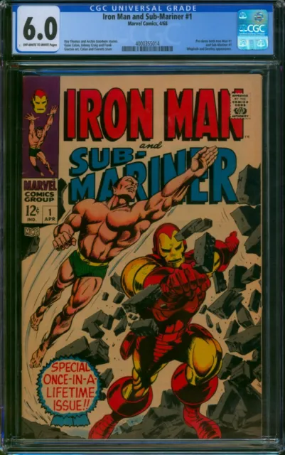 Iron Man and Sub-Mariner #1 (1968) ⭐ CGC 6.0 ⭐ Pre-Dates Both #1s! Marvel Comic