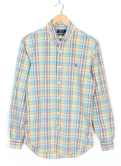 POLO RALPH LAUREN Slim Popeline Camicia Casual Uomo Taglia S Manica Lunga...
