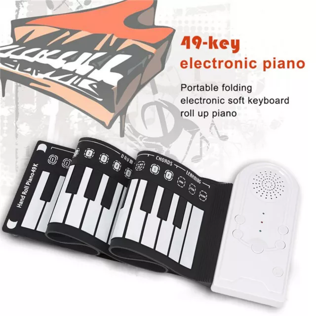 49 Keys Digital Keyboard Piano Portable Silicone Electronic Roll Up Piano Toys