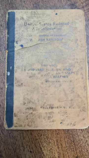 1919/1934 WABASH Railway Co. SCHEDULE FOR ENGINEERS FIREMAN HELPERS  Railroad RR