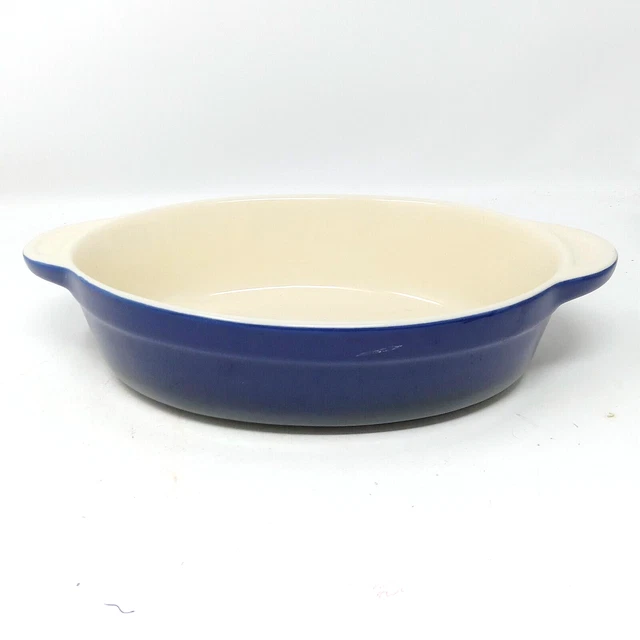 Denby 12" Casserole Baking Dish Blue Outside White Outside