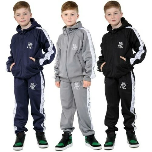 Bambine Ragazzi A2Z Stampa Pannelli Tuta Pile con Cappuccio Fondo Sportswear