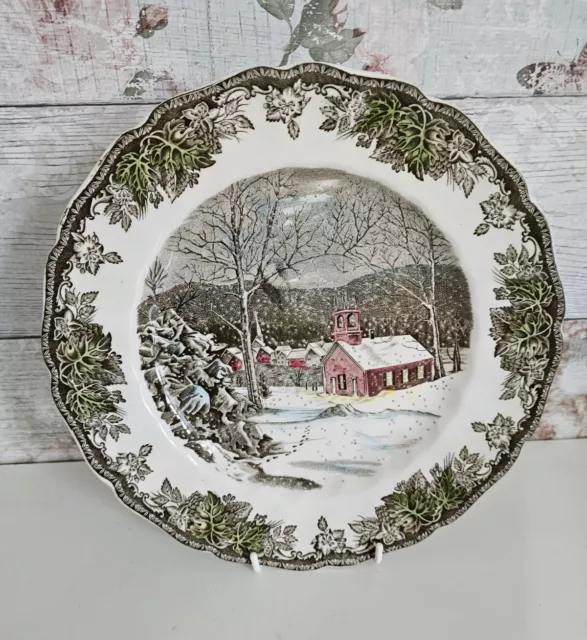 Vintage THE SCHOOL HOUSE Friendly Village Dinner Plate  JOHNSON BROS 10"