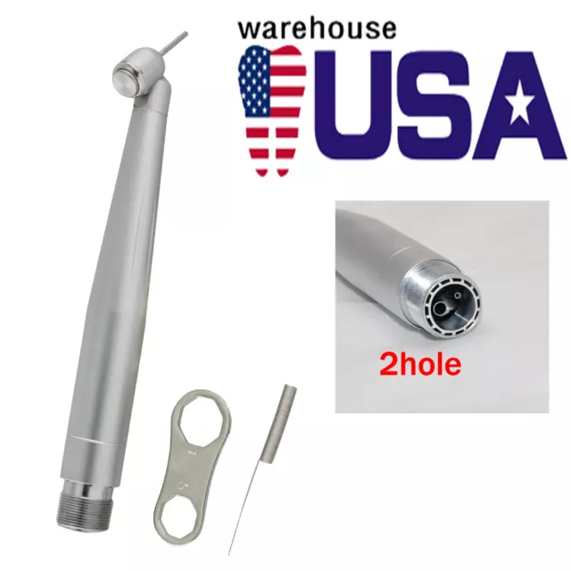Denshine Dental LED 45 Degree Fiber Optic High Speed Handpiece 2 Hole Low Noise