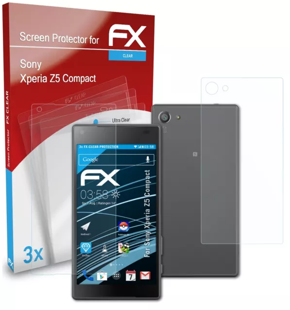 atFoliX 3x Protecteur d'écran pour Sony Xperia Z5 Compact clair