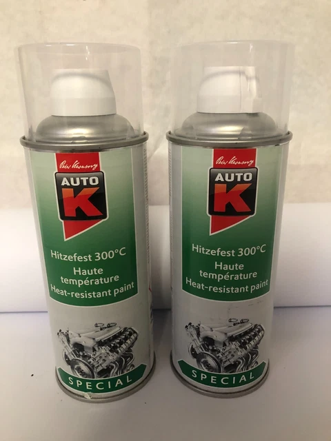 LOT DE 2 BOMBE DE PEINTURE HAUTE TEMPERATURE BLANC 600°C MARQUE NESPOLI (1.1280