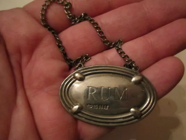 Sterling Silver Rum Badge Marked Pottery Barn Ofc-14