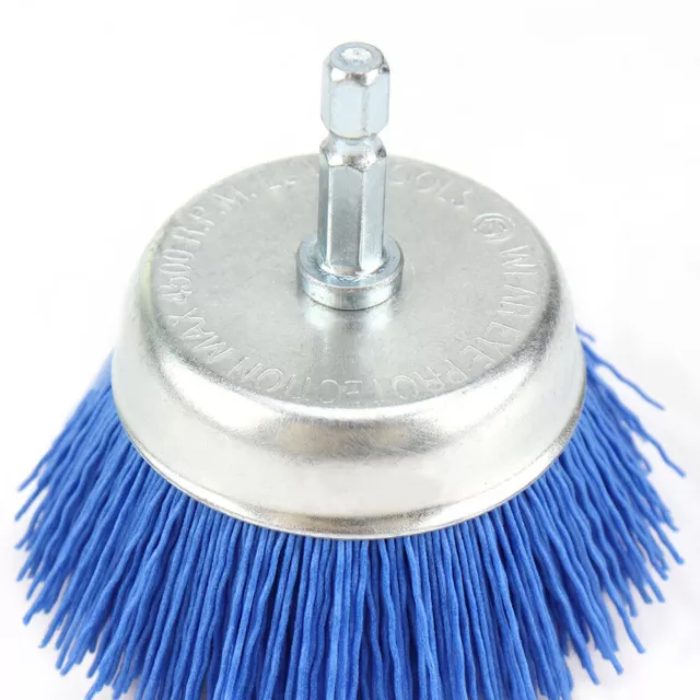 3'' Nylon Filament Abrasive Wire Cup Brush With 1/4 Inch Shank For Removal Rust