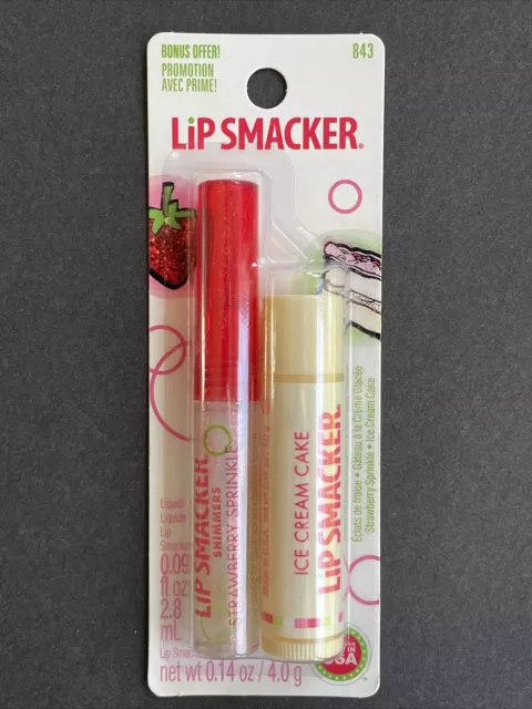 Bonne Bell Lip Smacker Duo Pack -Ice Cream Cake Balm & Strawberry Sprinkle Gloss