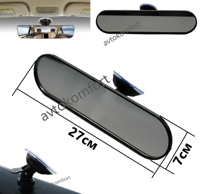 Rétroviseur Conduite Accompagnée - Miroir Intérieur Voiture Universel Avec Ventouse - 200x60 Mm - Champ De Vision Élargi