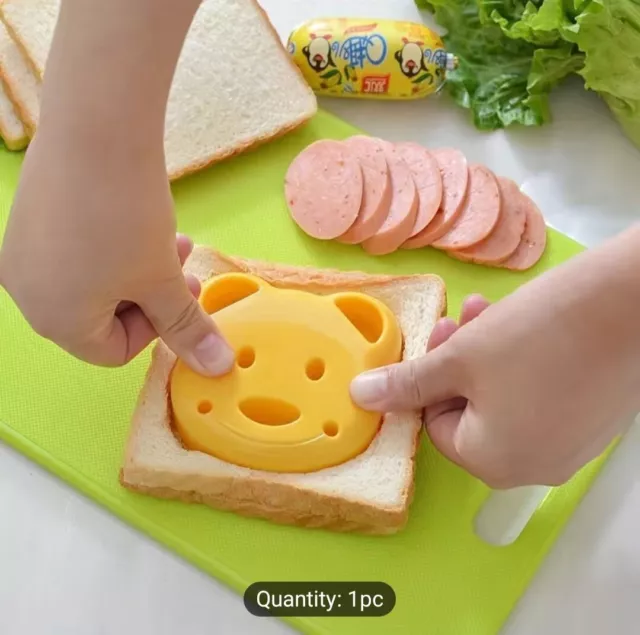 Sandwich Bread Cutter Mould Kids Stamp Teddy Bear Shape Lunch UK Despatch