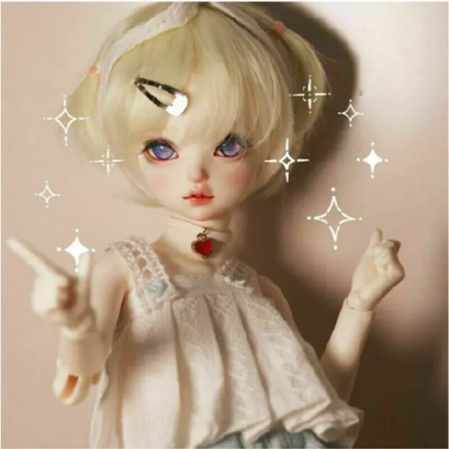 Parrucca trucco viso bambola assemblata 1/6 bella ragazza occhi uniti set completo regalo 3