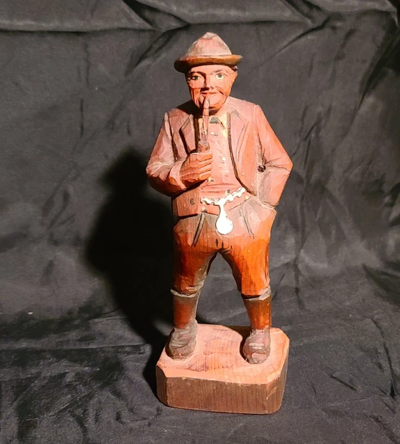 Antique Circa 1920s Hand Carved Italian Wood Figurine/Sculpture