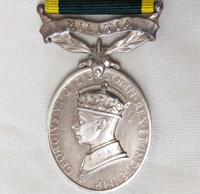 WW2 BRITISH ARMY Militia Efficiency Medal Royal Engineers Thomas EUR