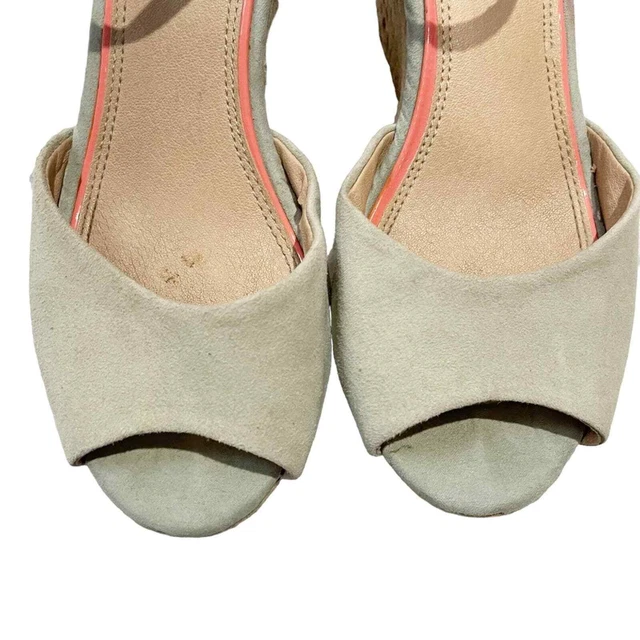 Splendid Women Wedges Ganes Seafoam Green Espadrille Size 7.5 and 3.5” Heel