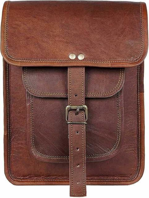 Handmade Leather Satchel Men Bag Shoulder Messenger Crossbody Tablet Organizer
