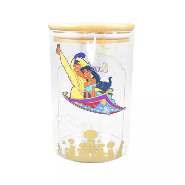 Disney Half Moon Bay Aladdin Glass Storage Jar With Lid - 950ml - Aladdin - Jasm