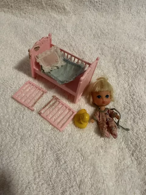 Liddle Kiddles Liddle Diddle Baby Doll Crib #3503 1966 Vintage Mattel RARE HTF