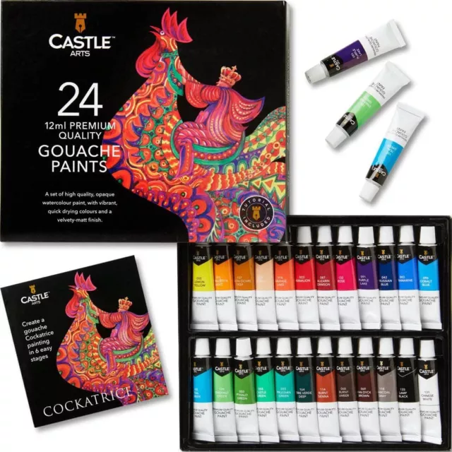 Castle Art Supplies Gouache Farben Set | 24 x 12ml 12 ml (24er Pack)