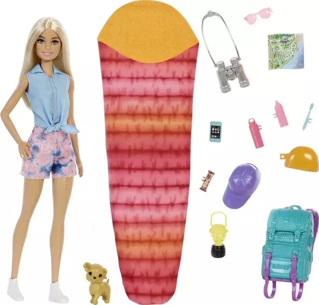 Barbie It Takes Two Doll & Accessories, Malibu Camping Playset with Doll, Pet Pu
