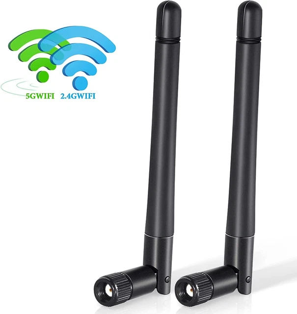 Antenne WiFi Bi-Bande 5GHz 5.8GHz 3dBi MIMO RP-SMA Mâle récepteur ordinateur usb