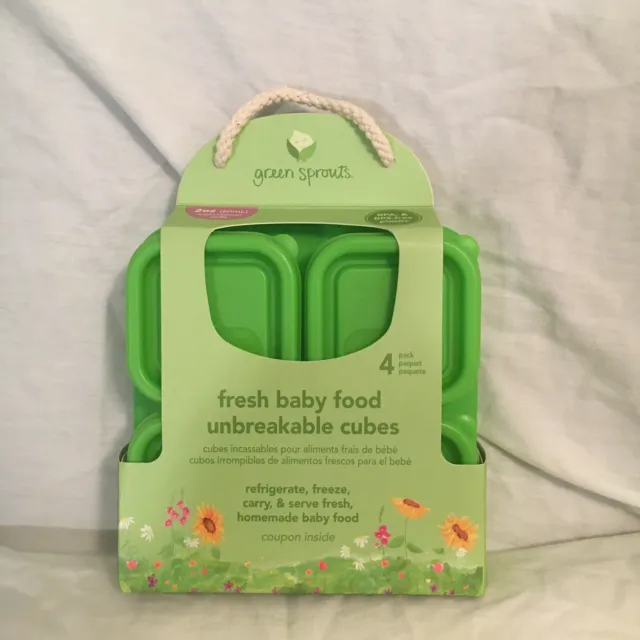 iPlay Green Sprouts 2 oz Plastic Baby Food Freezer Cubes With Storage Tray