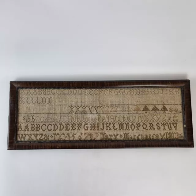 Antique George III Needlework Band Sampler By Mary Marsh 1813