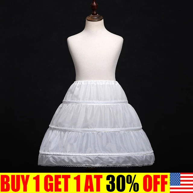 3Hoops Flower Girl Net Prom Underskirt Crinoline/Communion Petticoat Skirt FC