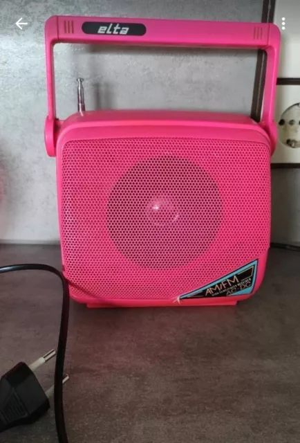 Vintage Elta Radio 80er Neon Pink Selten Funktionsfähig New Age Sammler Party