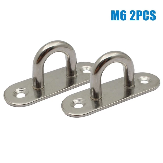 Eye Plate Oblong High Strength Hook Loop Pad Siver Stainless Steel Staple