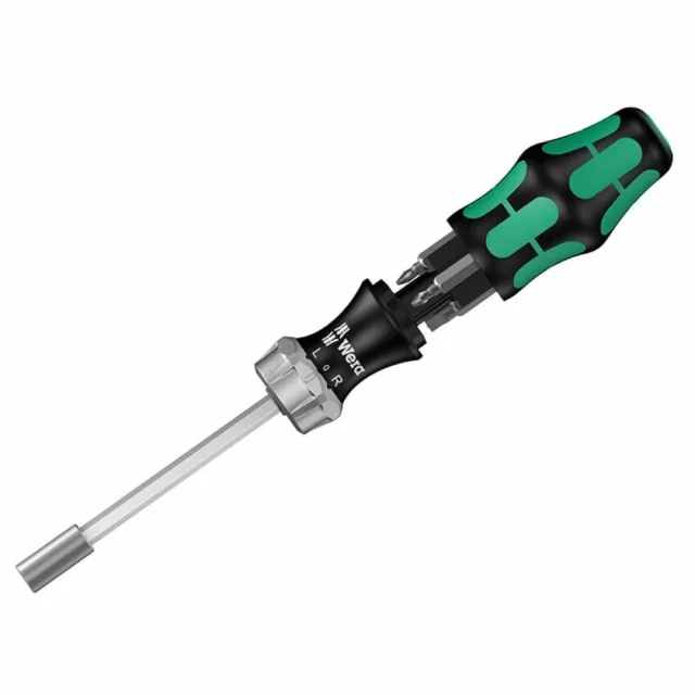 Wera Kraftform Kompakt Ratcheting Bit Holder Screwdriver + Bit Set 7 Piece