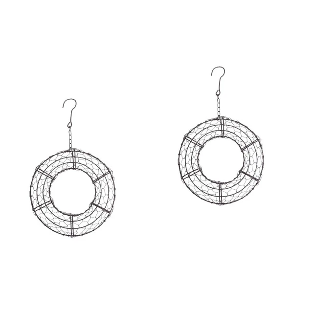 2 PCS Iron Succulent Flower Pot Wall Hanging Plant Holder Hanger
